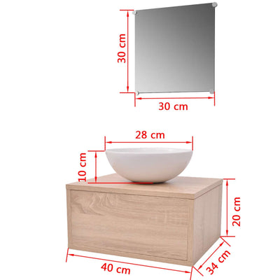 Kolmeosainen Kylpyhuoneen Kaluste- ja Pesuallassarja Beige