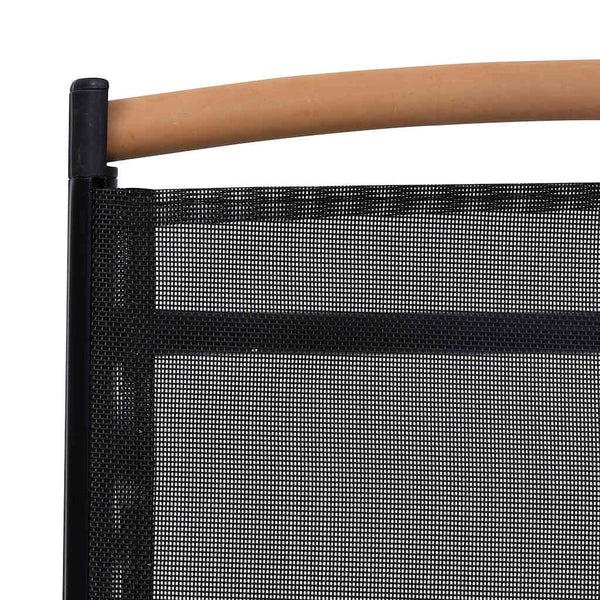 Musta taitettavat puutarhatuolit Sidea (2 kpl alumiini ja textilene)