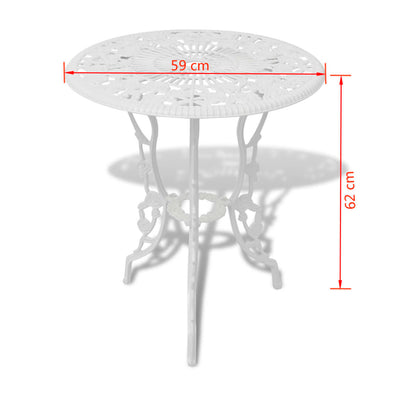 3-osainen Bistrosarja valualumiini valkoinen