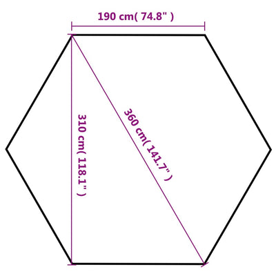Kuusikulmainen Pop-Up Juhlateltta Sininen 3,6x3,1 m
