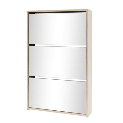 Kenkäkaappi 3 kerrosta ja peilit Tammi 63x17x102.5 cm