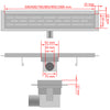 Lineaarinen suihkukaivo Aalto 530x140 mm Ruostumaton teräs