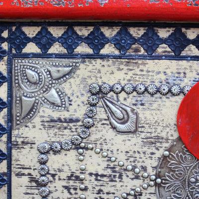 Punainen varastoarkku Macinita 80x40x45cm (mangopuu)