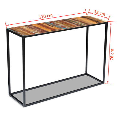 Sivupöytä kierrätetty massiivipuu 110x35x76 cm