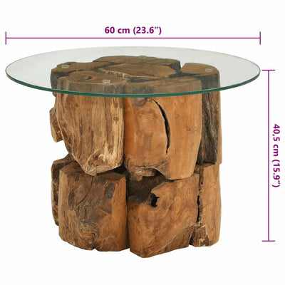Sohvapöytä täysi tiikki ajopuu 60 cm