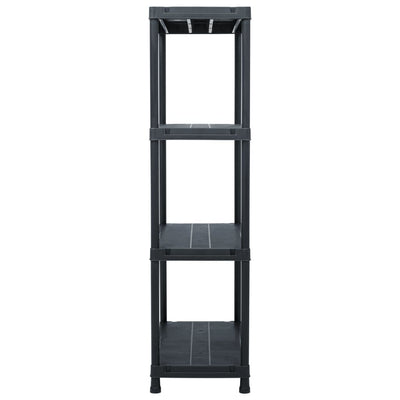 Varastohylly 100 kg 60x30x138 cm musta muovi
