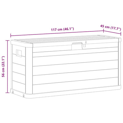 Vaaleanharmaa puutarhan varastoarkku Maur 280 L