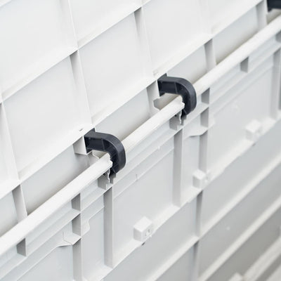 Vaaleanharmaa puutarhan varastoarkku Maur 280 L