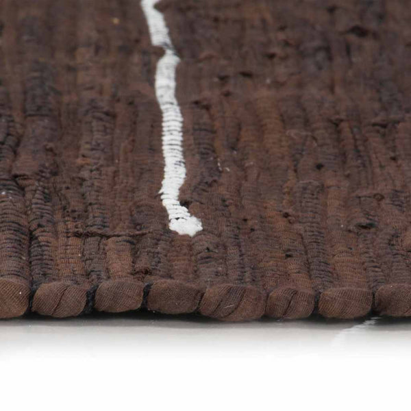 Käsin kudottu chindi-matto puuvilla 200x290 cm ruskea