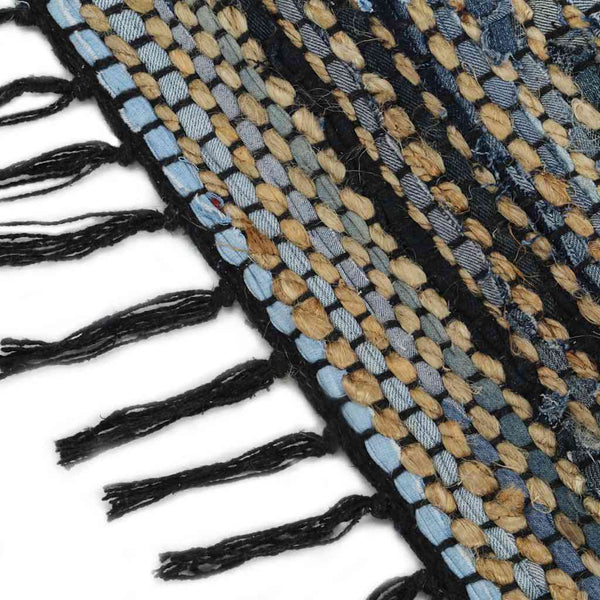 Käsin kudottu Chindi-matto denim juutti 160x230 cm monivärinen