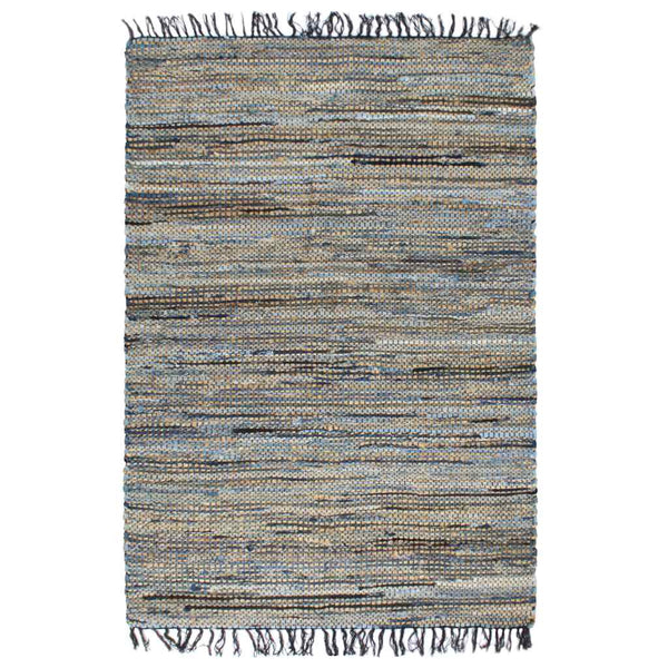 Käsin kudottu Chindi-matto denim juutti 200x290 cm monivärinen