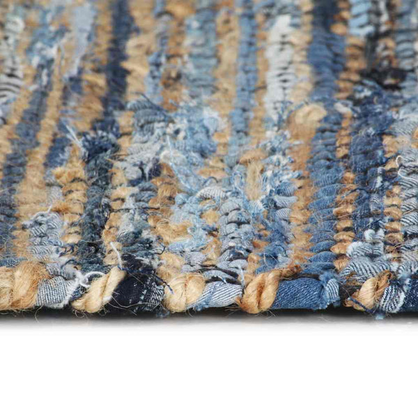 Käsin kudottu Chindi-matto denim juutti 200x290 cm monivärinen