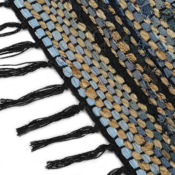 Käsin kudottu Chindi-matto denim juutti 200x290 cm monivärinen