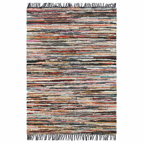Käsin kudottu chindi-matto nahka 160x230 cm monivärinen