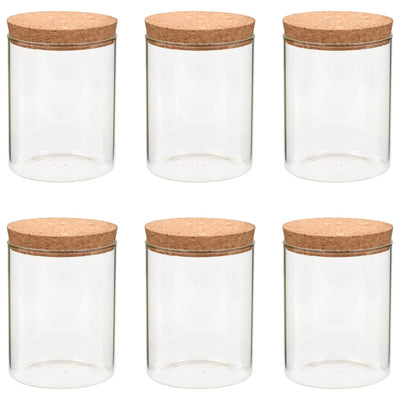 Lasiset säilytyspurkit korkkikannella Aviv 650 ml (6 kpl)