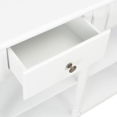 Sivupöytä valkoinen 120x30x76 cm MDF