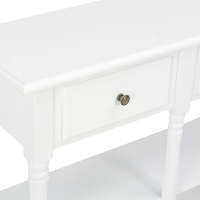 Sivupöytä valkoinen 120x30x76 cm MDF