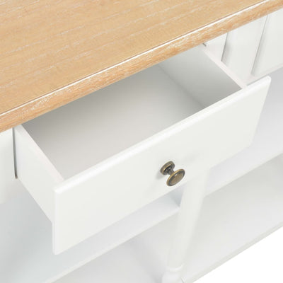 Sivupöytä valkoinen 120x30x76 cm MDF