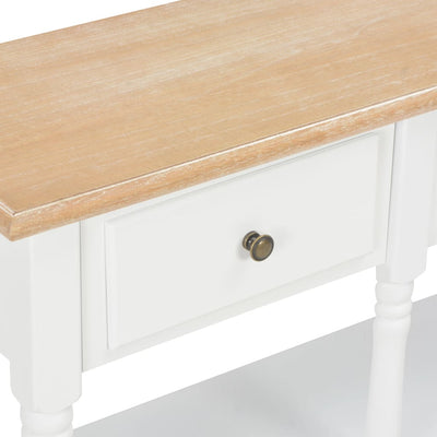 Sivupöytä valkoinen 120x30x76 cm MDF