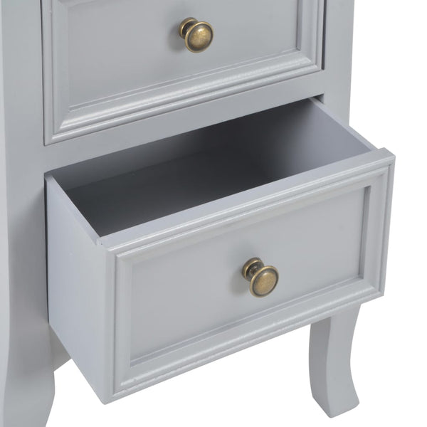 Yöpöydät 2kpl MDF 35x30x49 cm harmaa