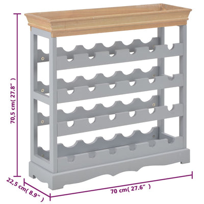 Viinikaappi harmaa 70x22,5x70,5 cm MDF