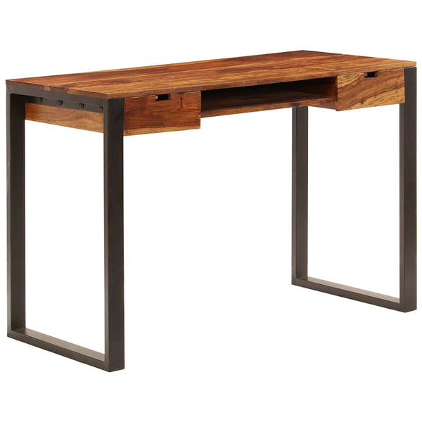 Työpöytä 110x55x78 cm akaasiapuu ja teräs