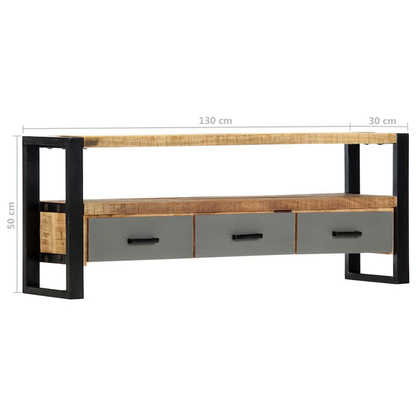 TV-taso 130x30x50 cm täysi mangopuu