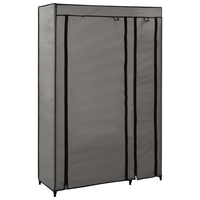 Kokoontaitettavat vaatekaapit 2 kpl harmaa 110x45x175 cm kangas