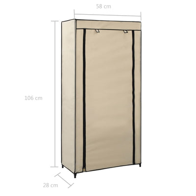 Kenkäkaappi suojalla kerma 58x28x106 cm kangas