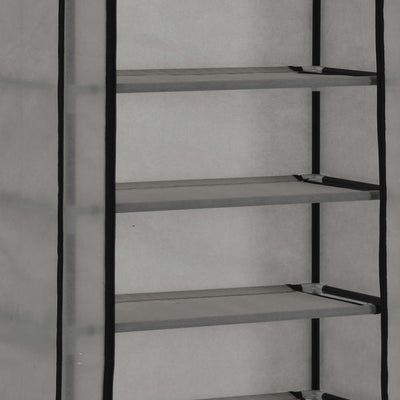 Kenkäkaappi suojalla harmaa 57x29x162 cm kangas
