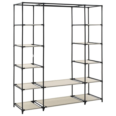 Kerma vaatekaappi lokeroilla ja tangoilla kangas Kendell 150x45x176cm