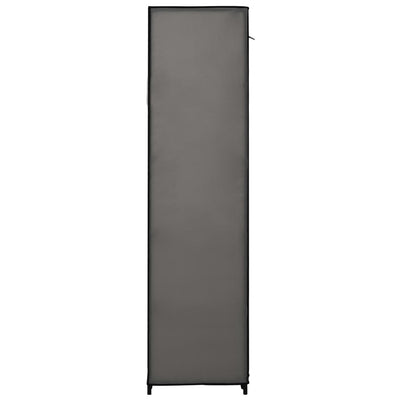 Vaatekaappi lokeroilla ja tangoilla kangas 150x45x176 cm harmaa