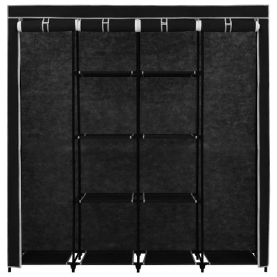 Vaatekaappi 4 lokerolla musta 175x45x170 cm