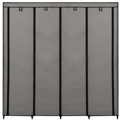 Harmaa vaatekaappi Proica 175x45x170cm (4 lokerolla)