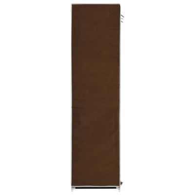 Vaatekaappi lokeroilla ja tangoilla kangas 150x45x175 cm ruskea