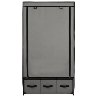 Harmaa vaatekaappi Vencelino 87x49x159cm (kangas)