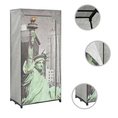 Vaatekaappi New York 75x45x160 cm kangas