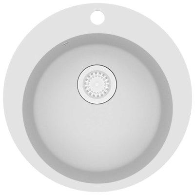 Valkoinen keittiön pesuallas graniitti pyöreä Aronia