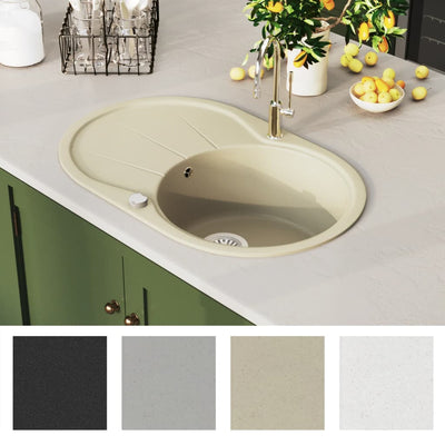 Keittiön pesuallas graniitti ovaali beige