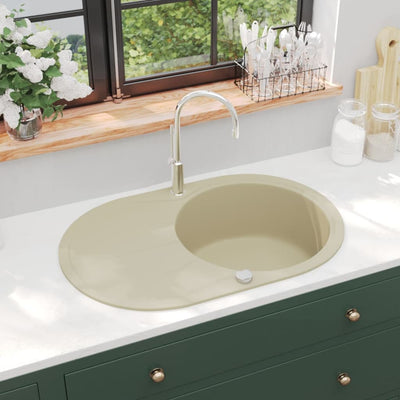 Keittiön pesuallas graniitti ovaali beige