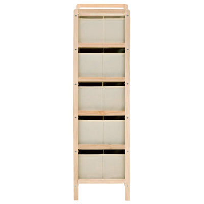 Säilytystelineet 5 kangaskorilla 2 kpl setripuu beige