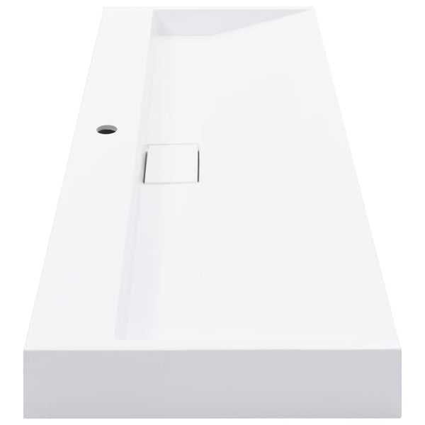 Valkoinen pesuallas Ettore 120x46x11cm (mineraali-/marmorivalu)