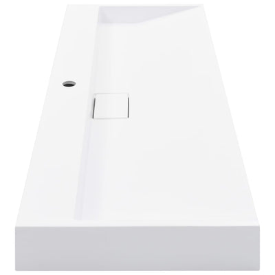 Valkoinen pesuallas Ettore 120x46x11cm (mineraali-/marmorivalu)