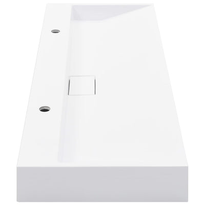 Valkoinen pesuallas Ettore 120x46x11cm (mineraali-/marmorivalu)