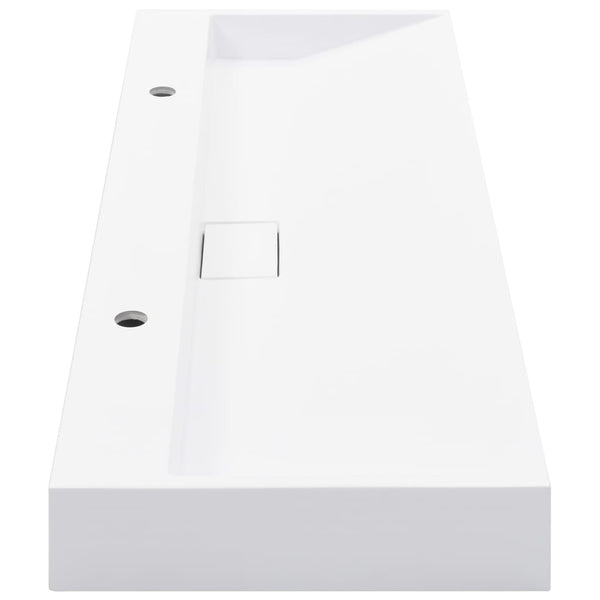 Valkoinen pesuallas Ettore 120x46x11cm (mineraali-/marmorivalu)