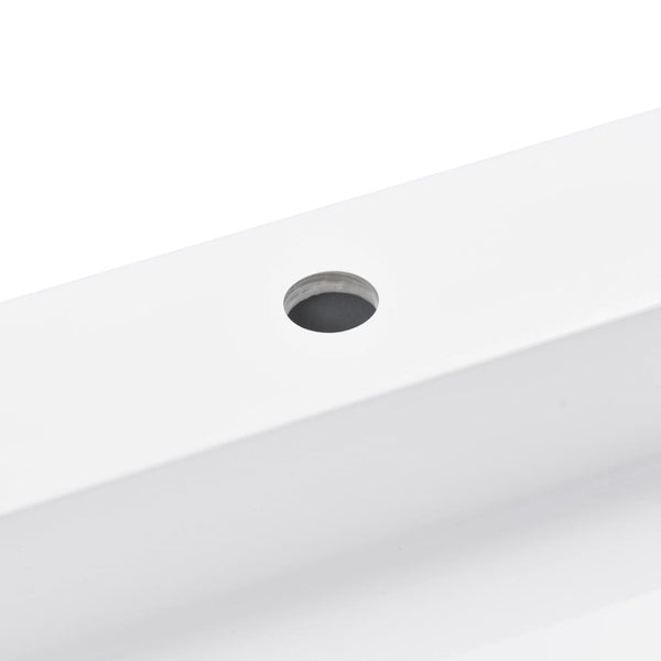 Valkoinen pesuallas Ettore 120x46x11cm (mineraali-/marmorivalu)