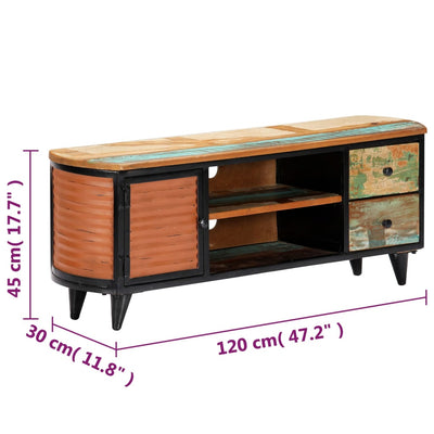 TV-taso 120x30x45 cm täysi kierrätetty puu
