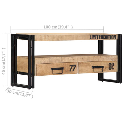 TV-taso 100x30x45 cm täysi mangopuu