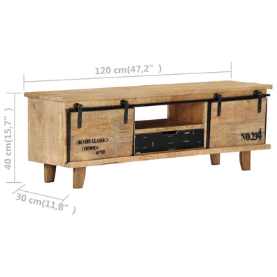 TV-taso 120x30x40 cm täysi mangopuu
