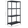 Varastohyllyt 5 kpl muovi 60x30x138 cm musta